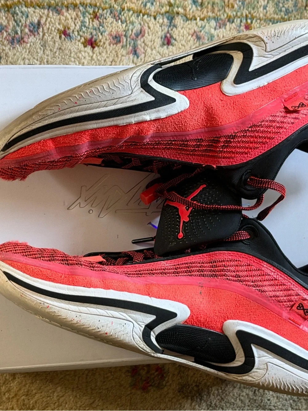 Jordan Men's Red and Black Low-Top Sneakers